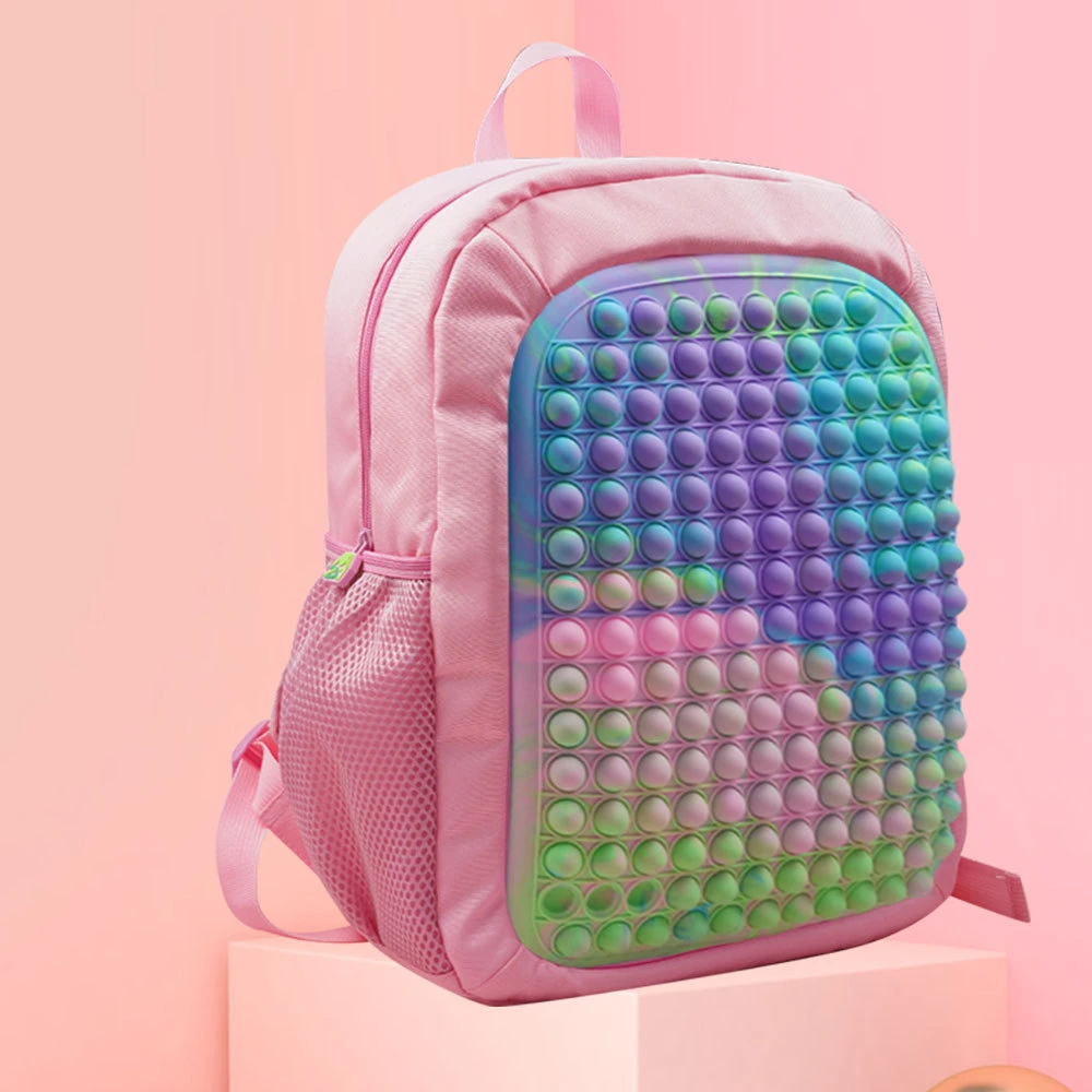 Silicone Fidget Backpack Toy Kids Girls Stress Reliever Pops Fidget School Backpack