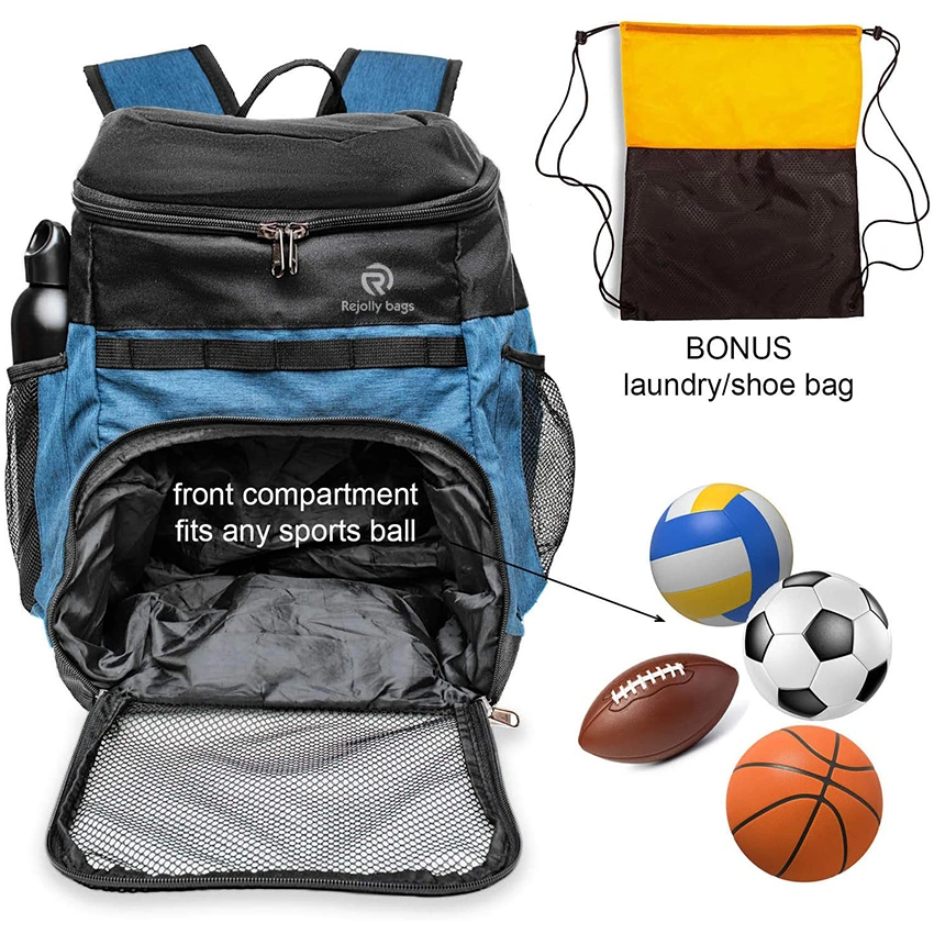 Basketball Backpack with Ball Compartment Sports Equipment Bag for Soccer Ball School Team &ndash; 2 Bottle Pockets Includes Laundry or Shoe Sport Bag