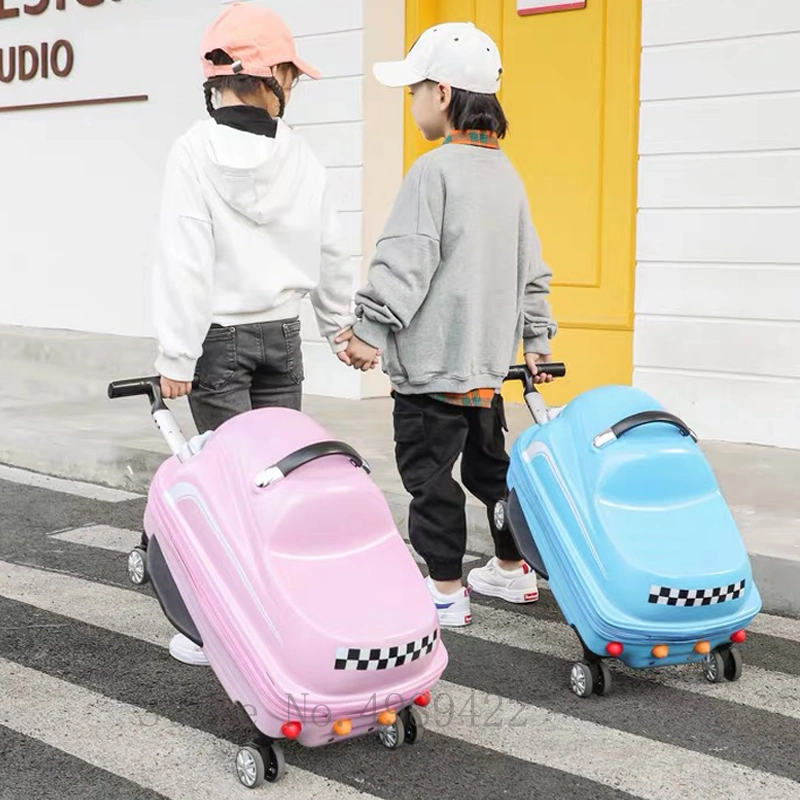 Custom Kids Trolley Luggage 20 Inch 3D Cartoon Suitcase on Wheels Carry on Trunk Can Sit to Ride Rolling Luggage Swing Car Childern&prime;s