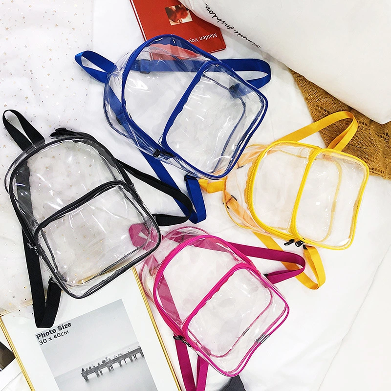 Promotional Transparent School Bags Waterproof Backpack Bag Clear PVC Kids Backpacks