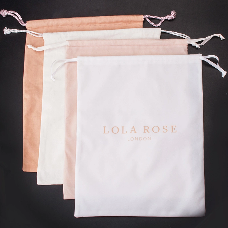 Custom Pink Velvet Pouch Recycled Suede Bags with Foil Printing Logo for Cloth Luxury Cosmetic Gift Packaging