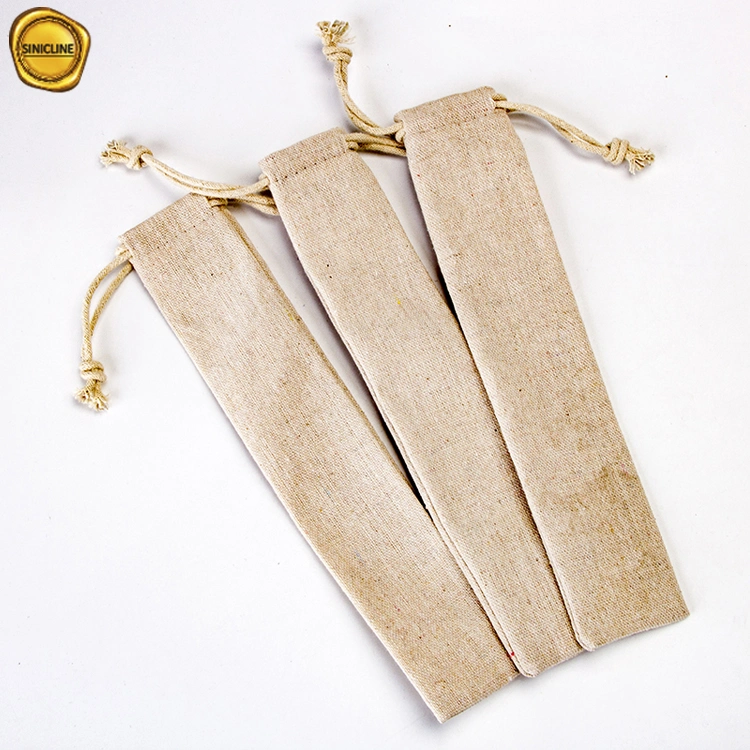 Sinicline Custom Shape Drawstring Type Chopsticks Spoon Fabrics Bags Eco
